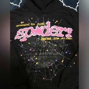 I am selling used Sp5der P*NK V2 Hoodie smells great authentic cheap price hurry